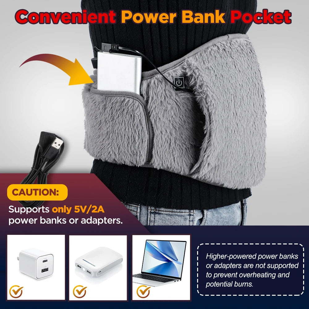 Belt Cold-Proof Hand Waist Warming Pad USB Recharging Abdominal Warmer £18.99