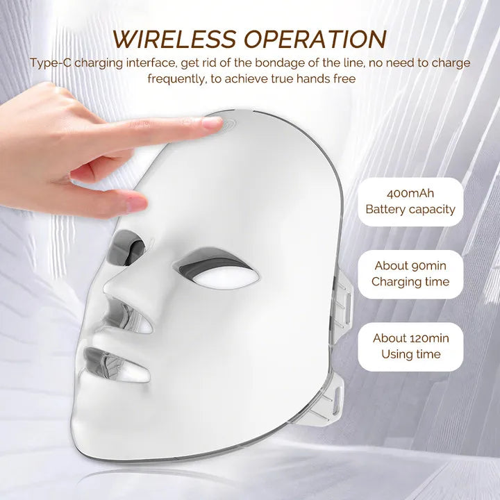 Wireless LED Face Beauty Machine Photon Facial Mask £25.38-£35.99