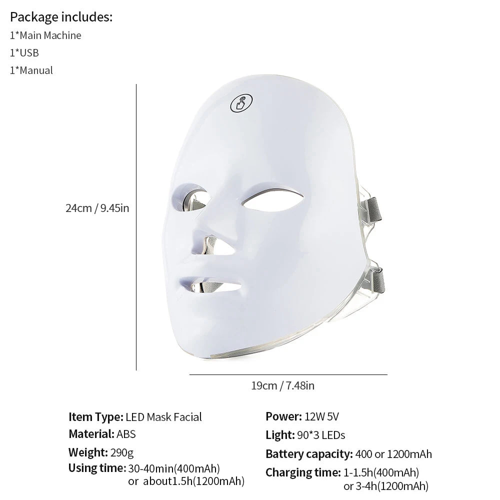 Wireless LED Face Beauty Machine Photon Facial Mask £25.38-£35.99