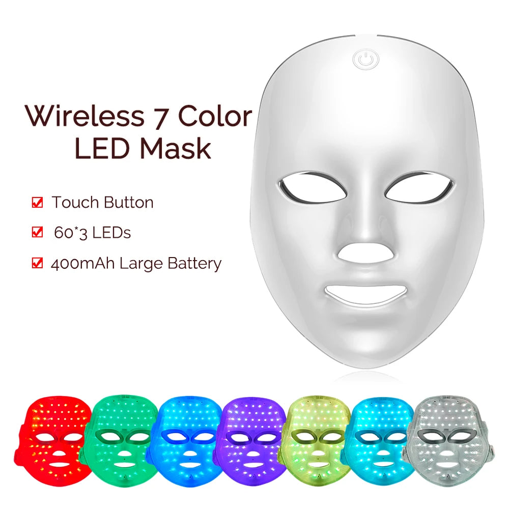 Wireless LED Face Beauty Machine Photon Facial Mask £25.38-£35.99