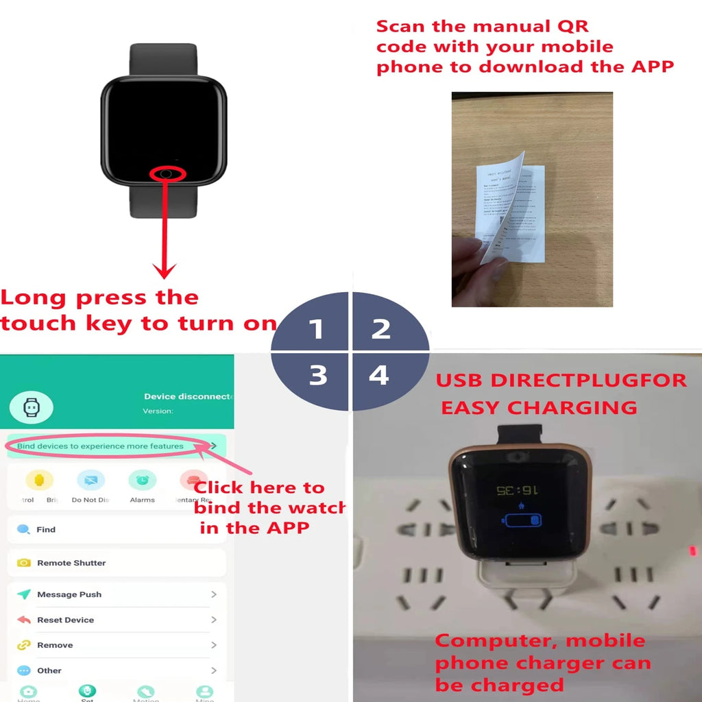 Smartwatch Men Women Wristwatches Smart Watch Message Fitness £22.78-£22.83